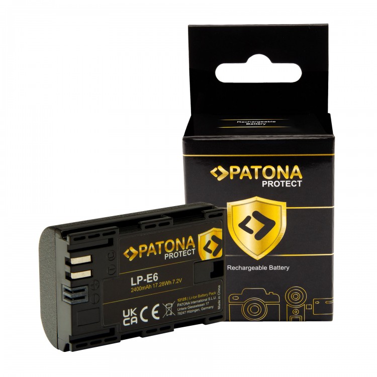Acumulator Patona Protect LP-E6, 2400mAh, pentru Canon EOS R EOS 60D 70D 5D 6D 7D Mark III