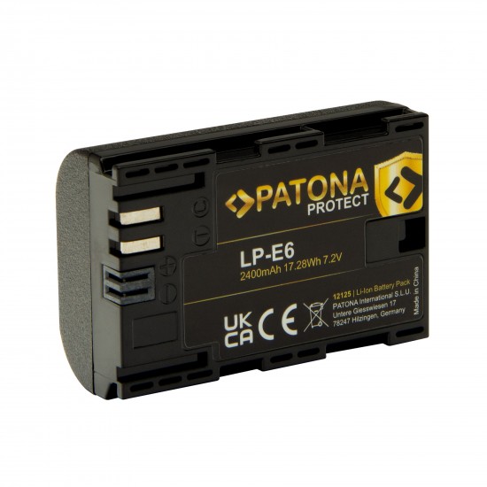 Acumulator Patona Protect LP-E6, 2400mAh, pentru Canon EOS R EOS 60D 70D 5D 6D 7D Mark III