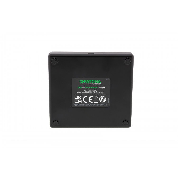 Incarcator rapid Patona Premium Dual PD Performance pentru Panasonic DMW-BLF19, functie Powerbank, include cablu USB-C