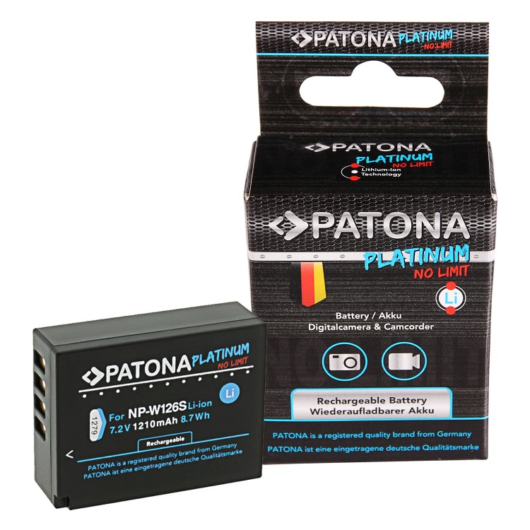 Acumulator PATONA Platinum tip FUJI NP-W126 S NP-W126S XPro 1 XT2 Grip VPB-XT2 VPB-XT3 XT3