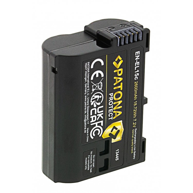 Acumulator Patona Protect EN-EL15C, 2600mAh, pentru Nikon Z5 Z6 Z6II Z6III Z7 Z8 D500 D800 D850 D7000 D7100 D7200