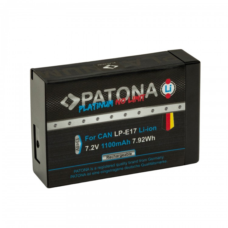 Acumulator Patona Platinum LP-E17, Decodat, 1100mAh, pentru Canon EOS R10, EOS RP 77D 200D 750D 760D 8000D