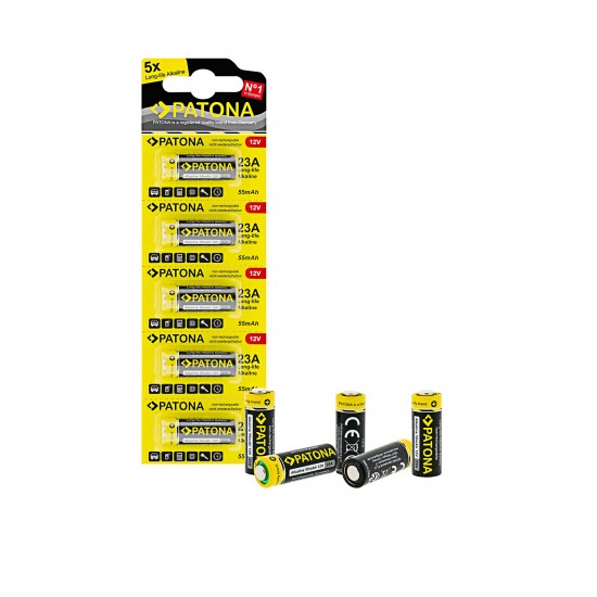Set 5 baterii Alkaline 12V 23A A23 V23GA E11A MN21