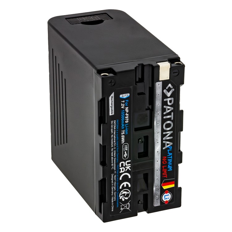 Acumulator Patona Platinum NP-F970 PD20W USB-A 5V/2A, functie Power Bank, port USB-C, 10500 mAh