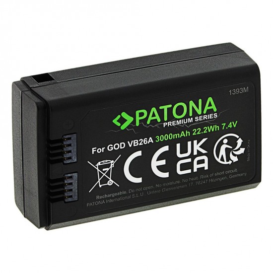 Acumulator PATONA Premium pentru Godox VB26 VB26A V850III V1 Cap flash, celule Samsung