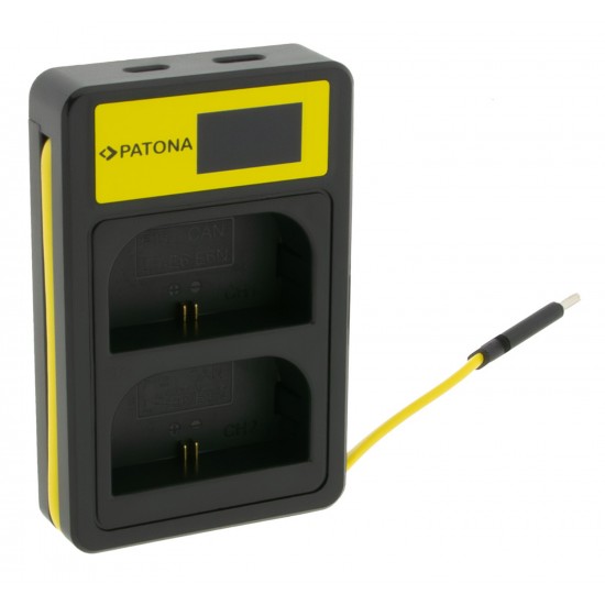 Incarcator smart DUAL USB LCD PATONA pentru 2 acumulatori Canon LP-E6
