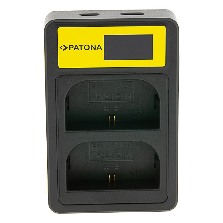 Incarcator smart DUAL USB LCD PATONA pentru 2 acumulatori Canon LP-E6
