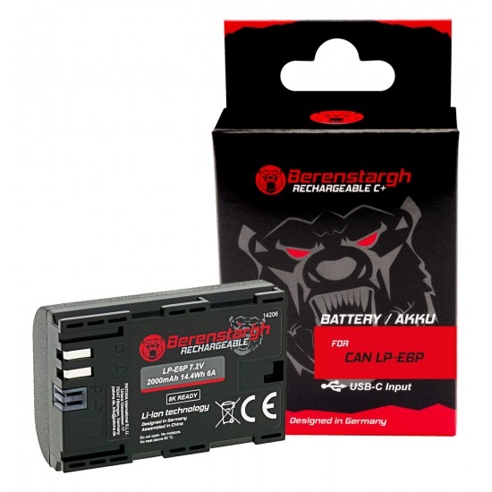 Acumulator Berenstargh LP-E6P, 2000 mAh, pentru Canon Canon R5 Mark II R6 Mark II R7 R6 R5 R