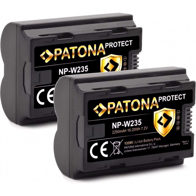 Pachet Incarcator Dual LCD PD Performance, 2x Acumulator Patona Protect NP-W235 cu senzor NTC si carcasa rezistenta la temperaturi extreme