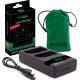 Pachet Incarcator Dual LCD PD Performance, 2x Acumulator Patona Protect cu senzor NTC pentru Canon LP-E6NH, 2250 mAh