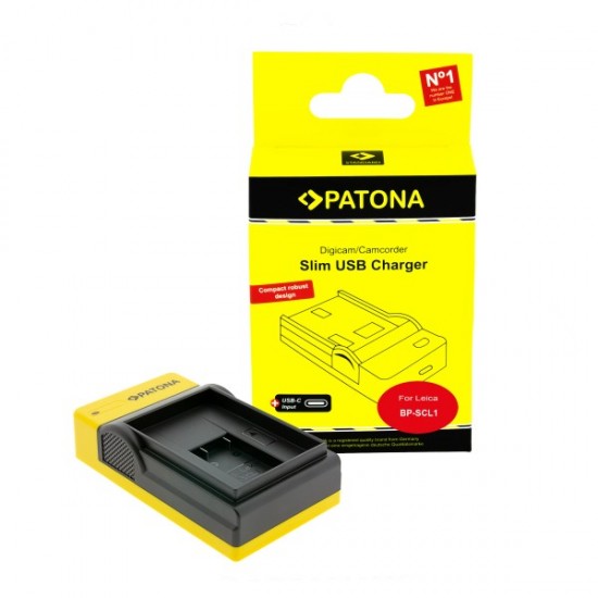 Incarcator USB PATONA Slim cu intrare USB-C pentru Leica BP-SCL1 M8 M9 M9 14464 M9-M M9-P ME BLI-312