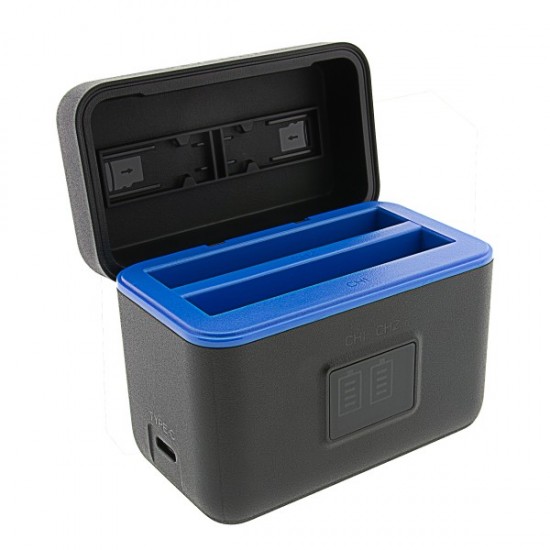 Carcasa de incarcare dubla PATONA pentru Insta360 X5 1/CP5/31/55-2, include cablu USB-C