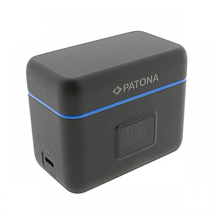 Carcasa de incarcare dubla PATONA pentru Insta360 X5 1/CP5/31/55-2, include cablu USB-C