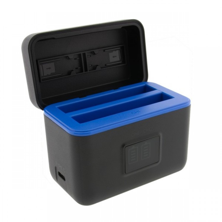 Carcasa de incarcare dubla PATONA pentru Insta360 X4 IS360X4B, include cablu USB-C