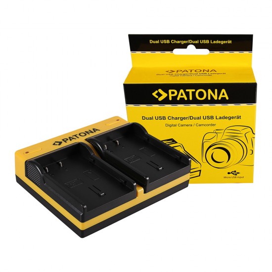 Incarcator Dual USB cu placute pentru acumulator Pentax D Li90 D-Li90 Patona