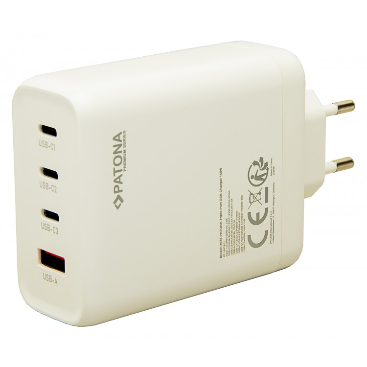 Incarcator PATONA Premium PD140W 3xUSB-C 1xUSB-A Adapter white PD3.0 QC3.0