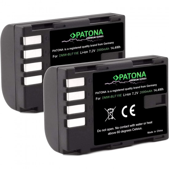 Pachet 2x acumulator PATONA Premium DMW-BLF19 pentru Panasonic Lumix DMC-GH3 GH3A GH4
