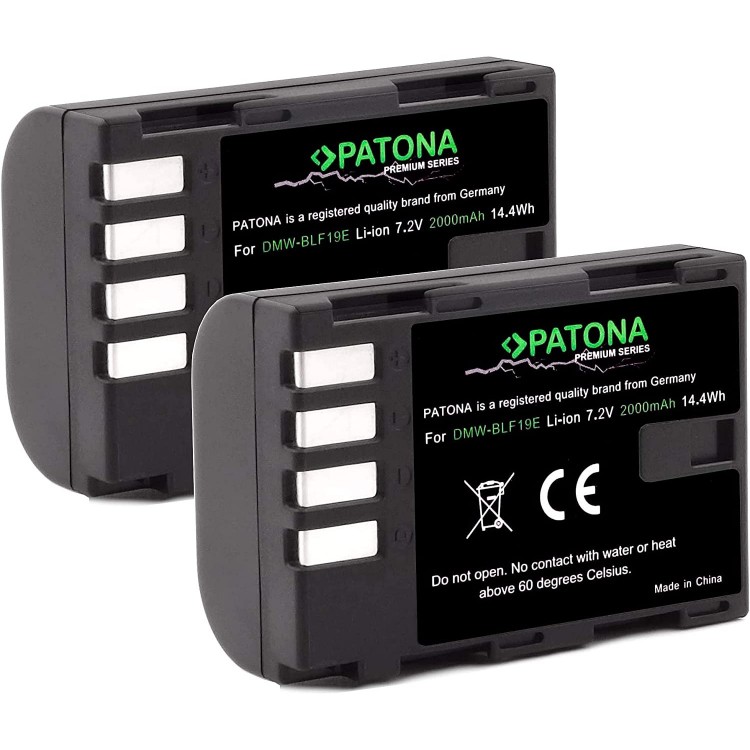 Pachet 2x acumulator PATONA Premium DMW-BLF19 pentru Panasonic Lumix DMC-GH3 GH3A GH4