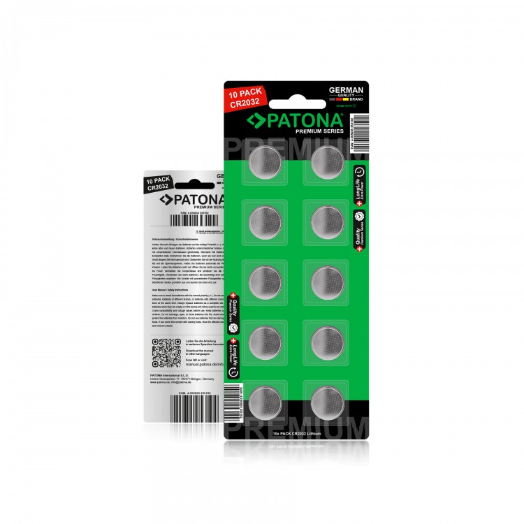 Set 10 Baterii Patona Premium CR2032, 3V