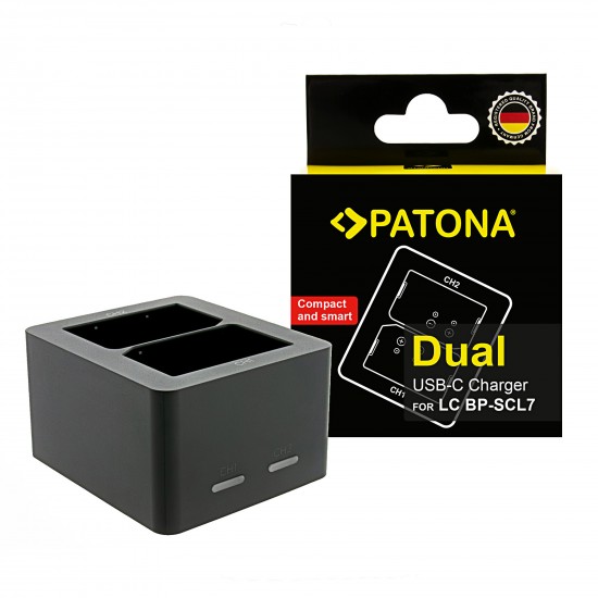 Incarcator dual Patona BP-SCL7 pentru Leica M11P M11M, include cablu USB-C