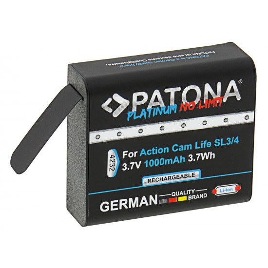 Acumulator Patona Platinum pentru PATONA Action Cam Life SL4, SL3, 1000 mAh