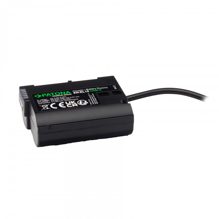 Adaptor alimentare USB-C Patona Premium EP5B pentru Nikon Z5 Z6 Z7 D500 D800 D850 D7000 D7100 D7200 VFB12802