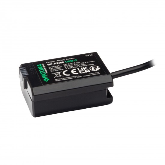 Adaptor alimentare USB-C Patona Premium NP-FW50 pentru Sony NEX-3 NEX.3C NEX-5