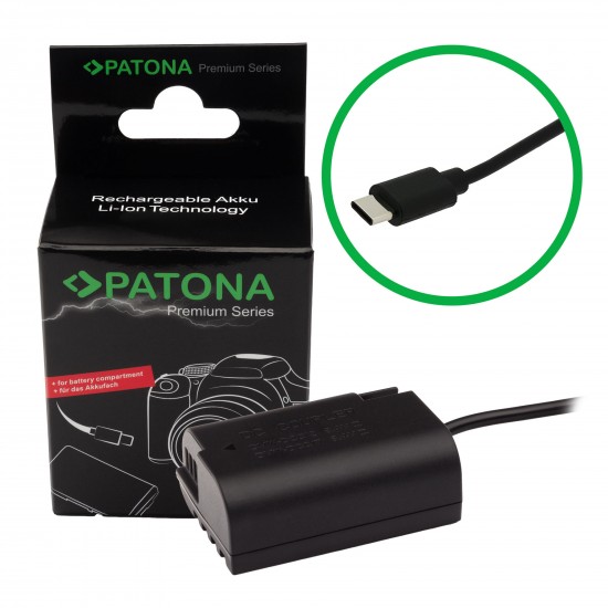 Adaptor alimentare USB-C Patona Premium DMW-BLK22 pentru Panasonic Lumix DMC-GH5S, Lumix DC-GH6, DC-S5 G9 GH5