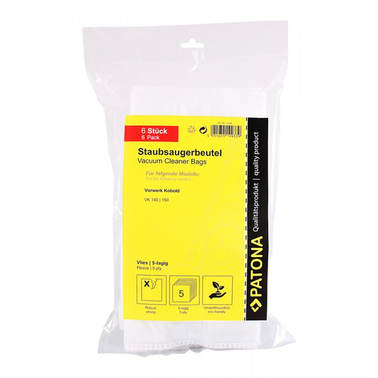 Set de 6 buc saci sintetici Patona pentru aspirator Vorwerk Kobold VK140 VK150 VK 140 VK 150