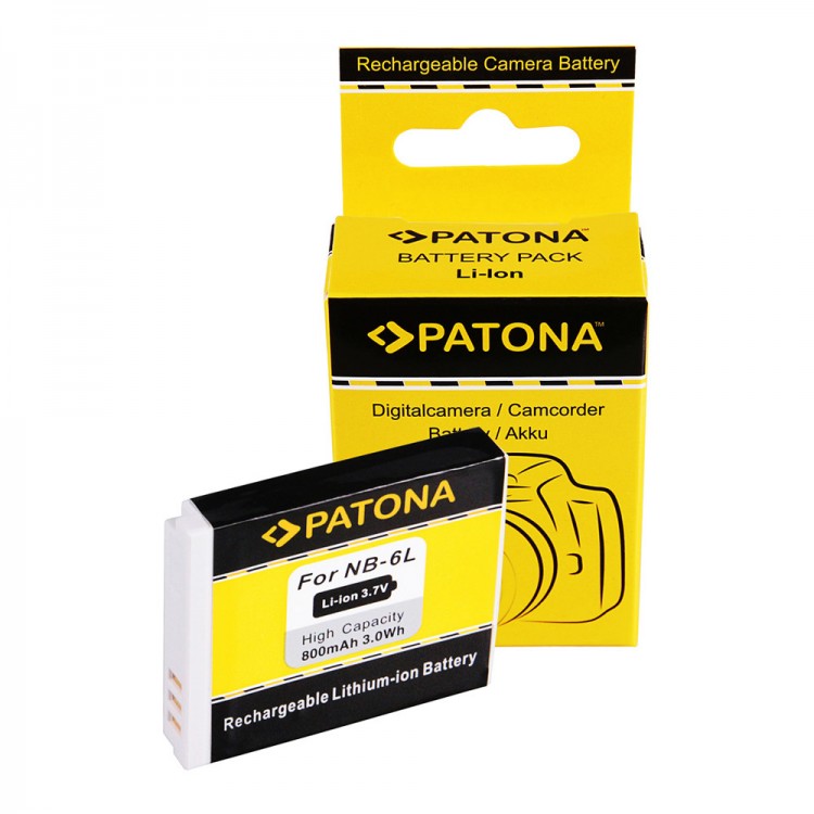 Acumulator Patona NB-6L, 800 mAh, pentru Canon IXUS 310, IXUS 85 IS, SX240 SX275 SX280 SX510 SX500 HS 95 200 105 210 300 S90 S95