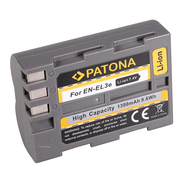 Acumulator Patona EN-EL3e 1300mAh, pentru Nikon D700 D300 D200 D100 D90 D80 D70 D50