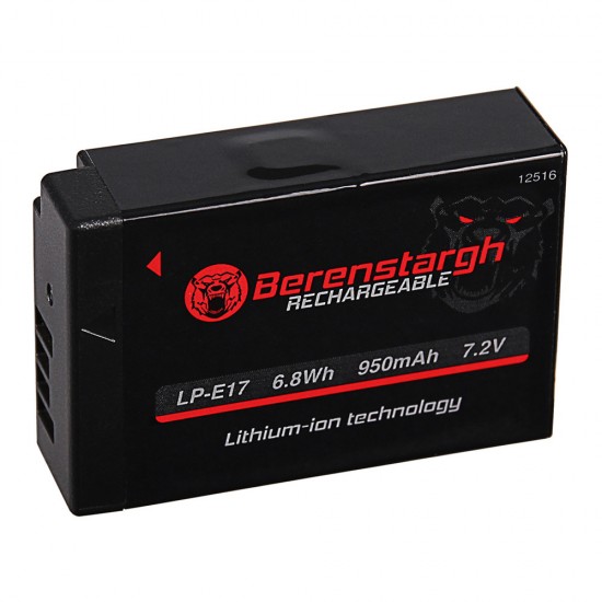 Acumulator Berenstargh LP-E17, 950 mAh, pentru Canon EOS 200D 750D 760D 800D 850D EOS RP M3 Rebel Rebel T6
