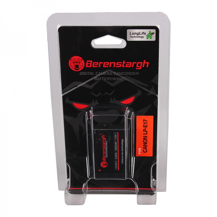 Acumulator Berenstargh LP-E17, 950 mAh, pentru Canon EOS 200D 750D 760D 800D 850D EOS RP M3 Rebel Rebel T6