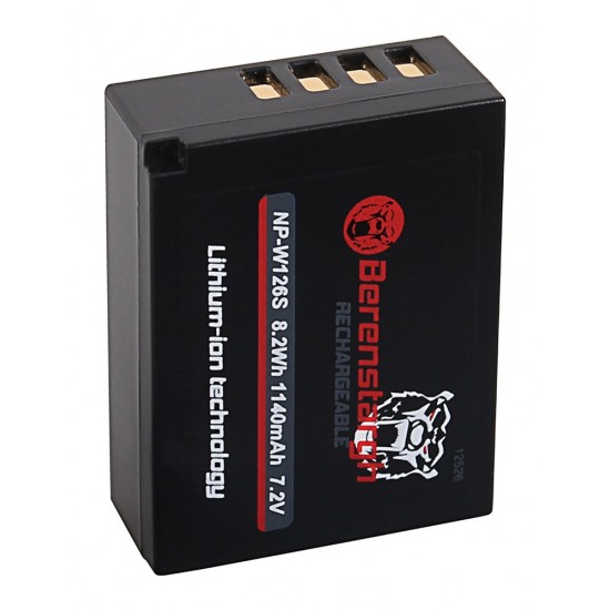 Acumulator Berenstargh NP-W126S, 1140 mAh, pentru Fujifilm X-T3 VPB-XT3 FinePix HS30 EXR HS30EXR HS-30EXR HS33 EXR
