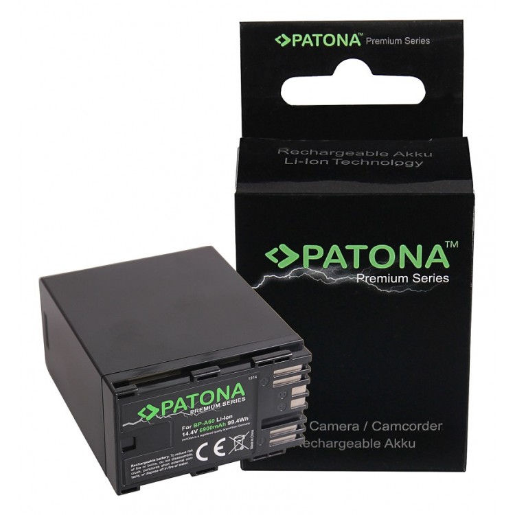 Acumulator Patona Premium BP-A60 pentru Canon EOS C200 C200B C200 PL C300 Mark II XF705 CA-CP200L 6900mAh