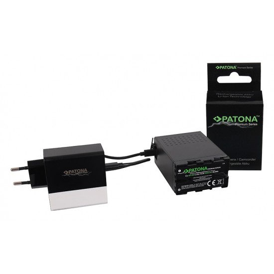Acumulator Patona Premium BP-U68 BP-U65 BP-U60 pentru Sony PMW-EX1, PMW-EXr1, PMW-EX3, PMW-F3, PMW-F3K, PMW-F3L, PMW-100, PMW-150, PMW - 160, PMW-200, Iesire D-Tap / USB / USB-C, functie Powerbank, include incarcator Power Delivery