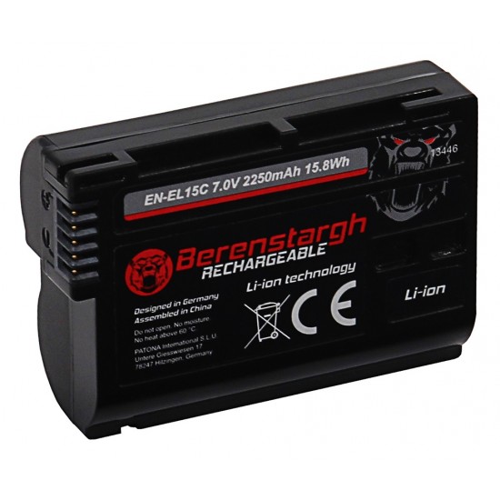 Acumulator Berenstargh EN-EL15C, 2250 mAh, Nikon Z5 Z6 Z7 D500 D800 D850 D7000 D7100 D7200