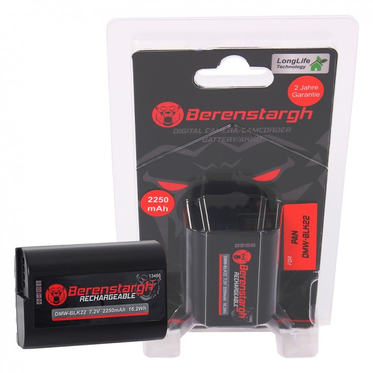Acumulator Berenstargh DMW-BLK22, 2250 mAh, pentru Panasonic DC-S5 G9 GH5 GH5S