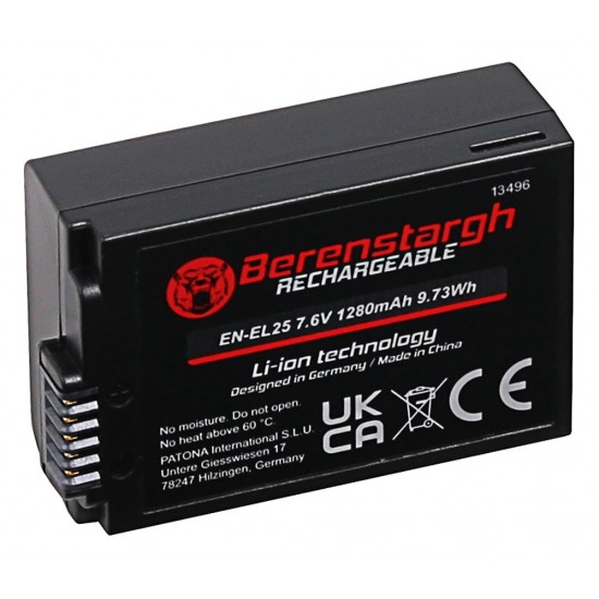 Acumulator Berenstargh EN-EL25, 1280 mAh, pentru Nikon Z50 Z fc