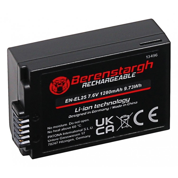 Acumulator Berenstargh EN-EL25, 1280 mAh, pentru Nikon Z50 Z fc