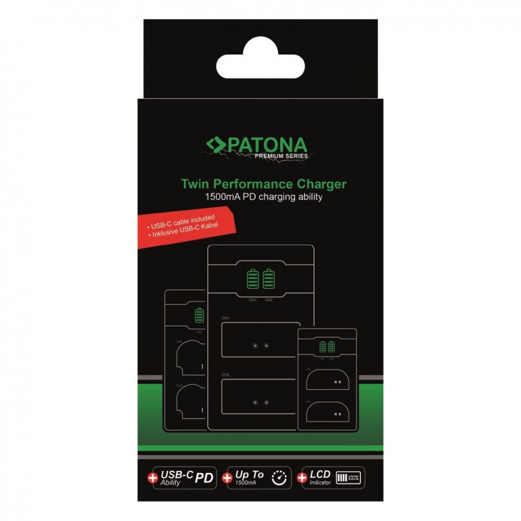 Incarcator rapid PATONA Premium Twin Performance PD pentru Sony FP-FZ100 A7 III A7M3 Alpha 7 III A7 R III A7RM