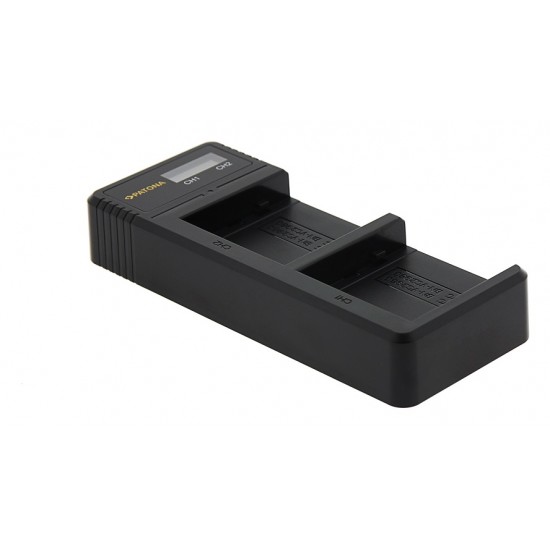 Incarcator Patona tip JVC BN-VC296G BN-VC298G GY-HC500 HY-HC550 Dual, USB-C, cu display LCD pentru JVC GY-HC500, GY-HC550