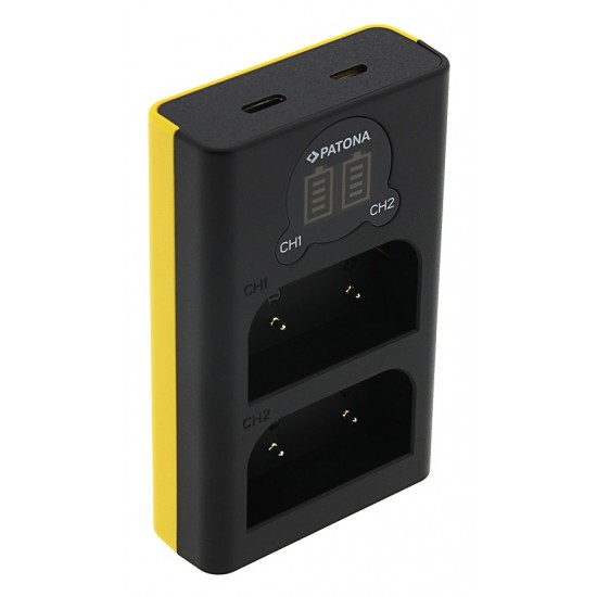 Incarcator Patona Dual USB cu display LCD pentru acumulatori Olympus BLX-1