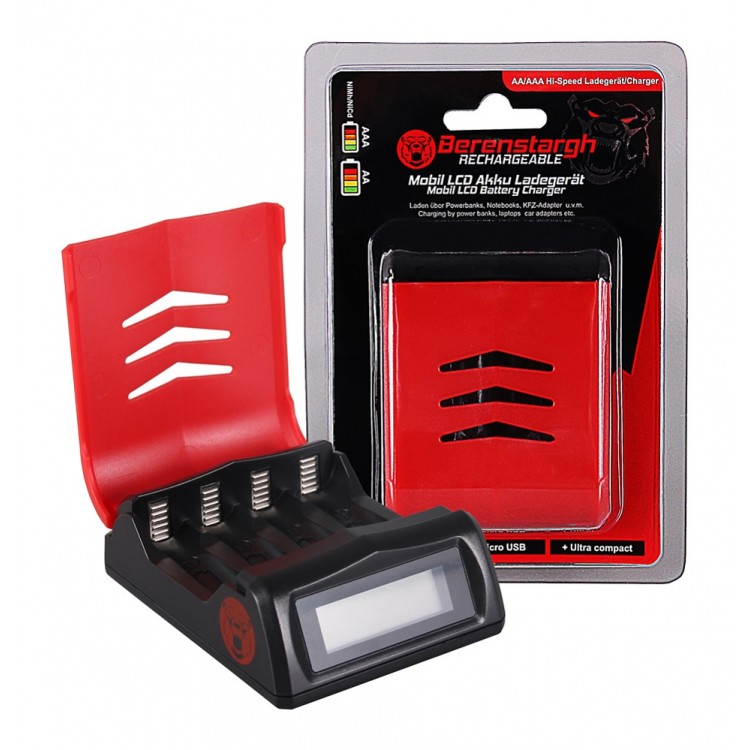 Incarcator USB rapid Berenstargh pentru baterii AA / AAA, Afisaj LCD