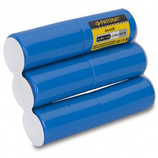 Set 3 acumulatori Ni-MH Gardena, Patona, 7.2 V, 2000 mAh, Compatibil cu masina de tuns iarba Gardena ST 6/Bosch AGS