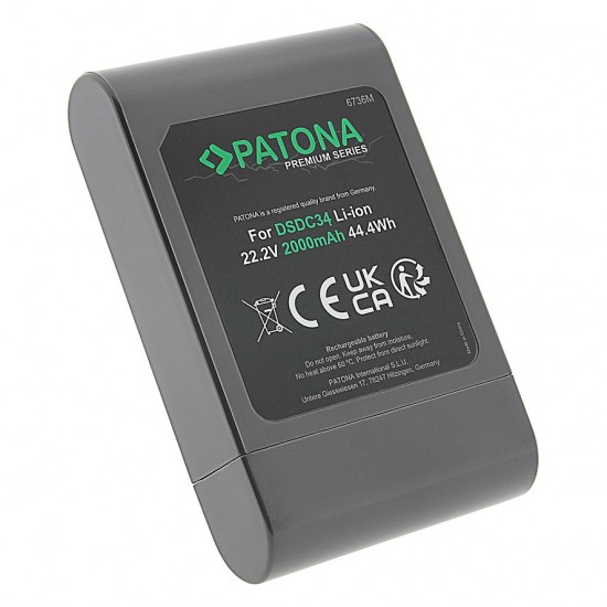 Acumulator Premium PATONA compatibil cu Dyson DC30 DC31 DC34 DC35 DC43 DC45 DC56 DC57, 2000mAh